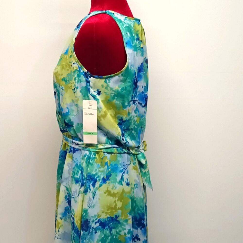 R & K asymmetrical sleeveless keyhole turquoises Midi Dress Sz 8 (M) NWT. summer - Picture 6 of 14